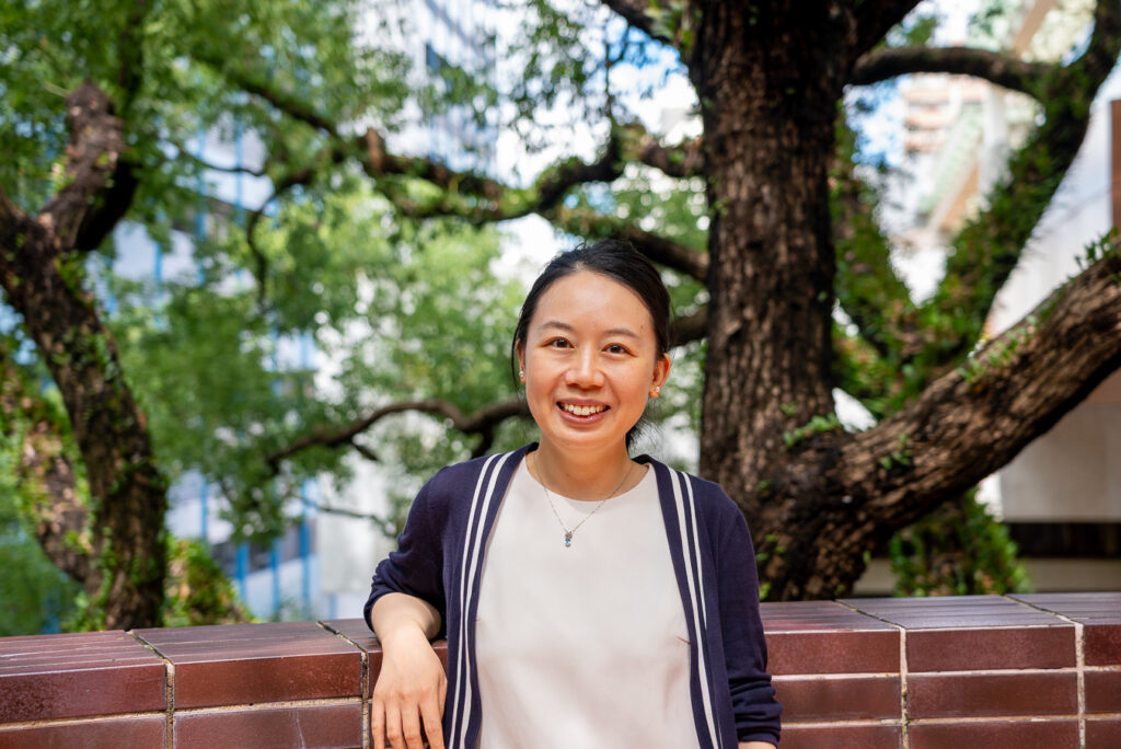 Professor Wang poses on the HKU campus