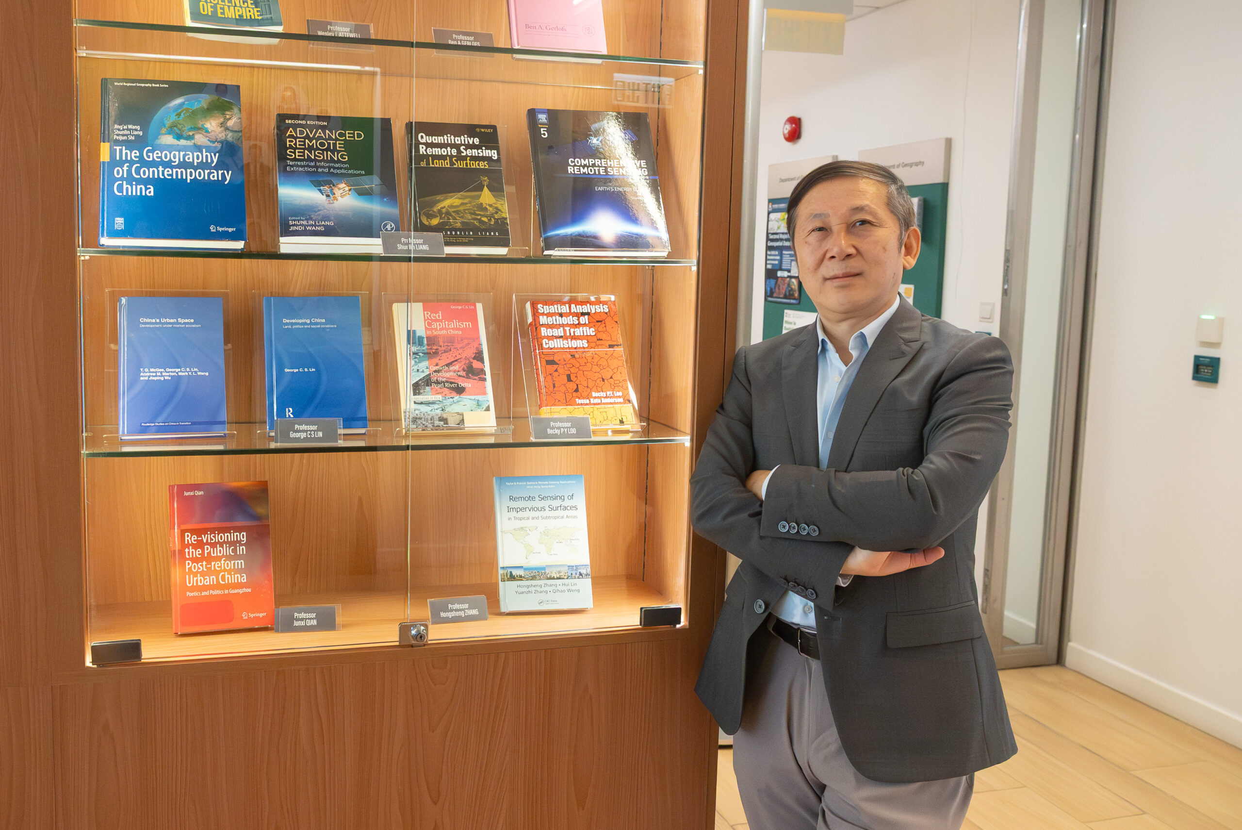 Professor Liang, pictured posing, is a global leader in remote sensing. Now he wants to use satellites to solve food insecurity.